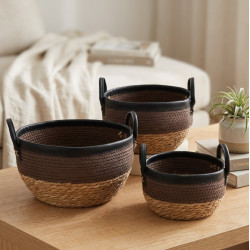 Straw Basket Set 3 Pcs